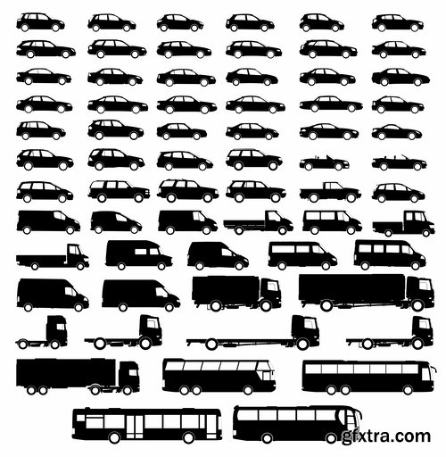 Collection vector silhouette picture grunge helicopter transport plane passenger car 25 Eps