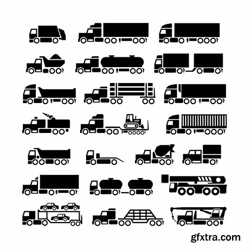 Collection vector silhouette picture grunge helicopter transport plane passenger car 25 Eps