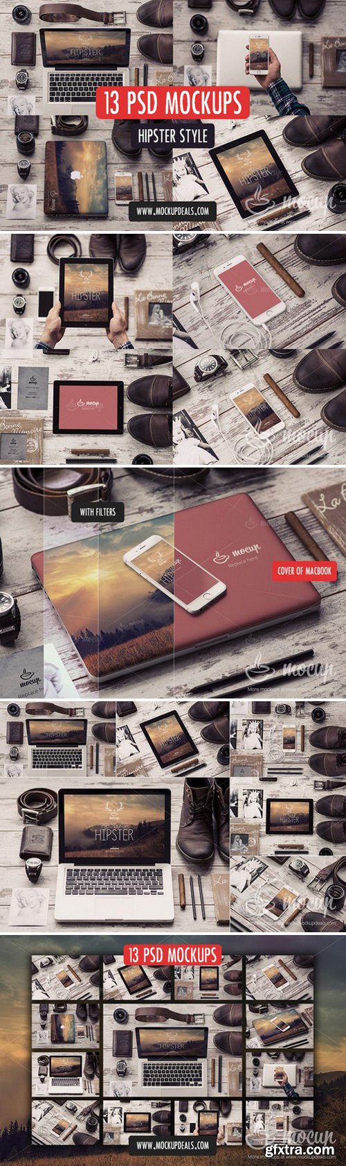 CM - 13 PSD Mockups Hipster Style 270457