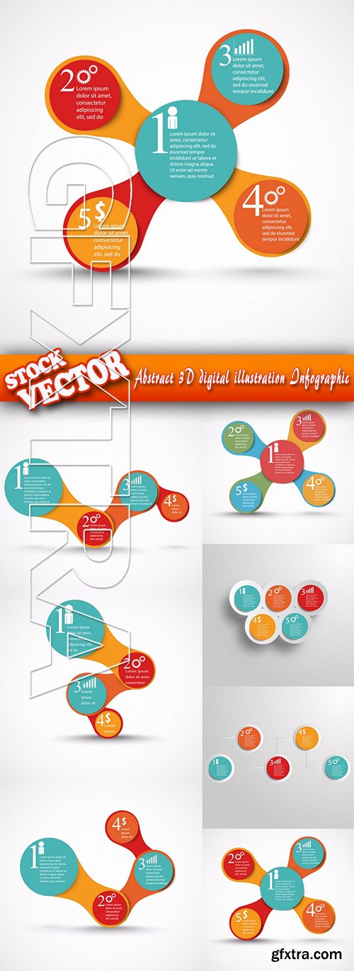 Stock Vector - Abstract 3D digital illustration Infographic