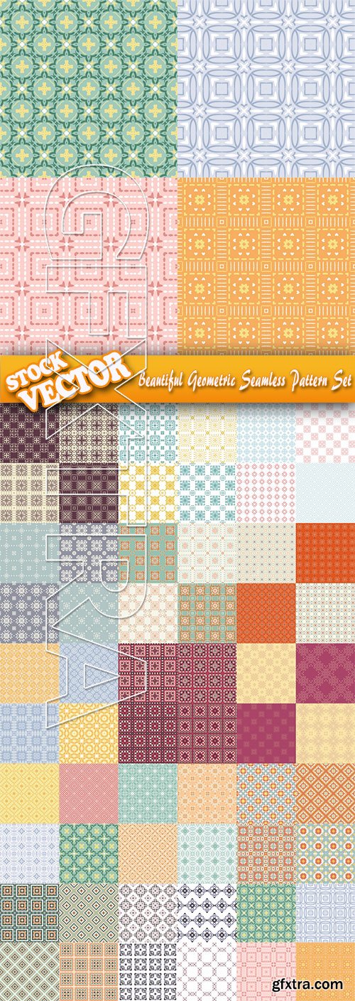 Stock Vector - Beautiful Geometric Seamless Pattern Set