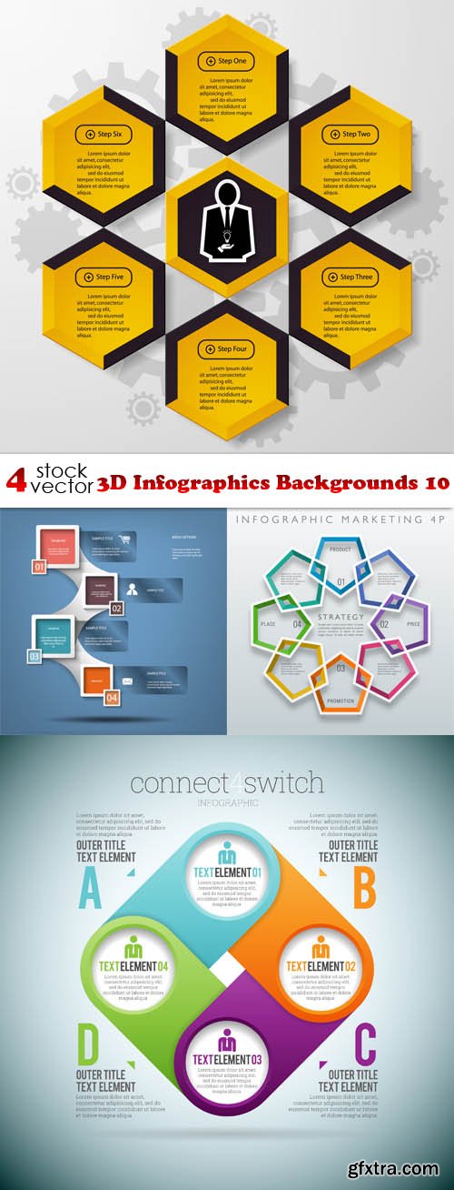 Vectors - 3D Infographics Backgrounds 10