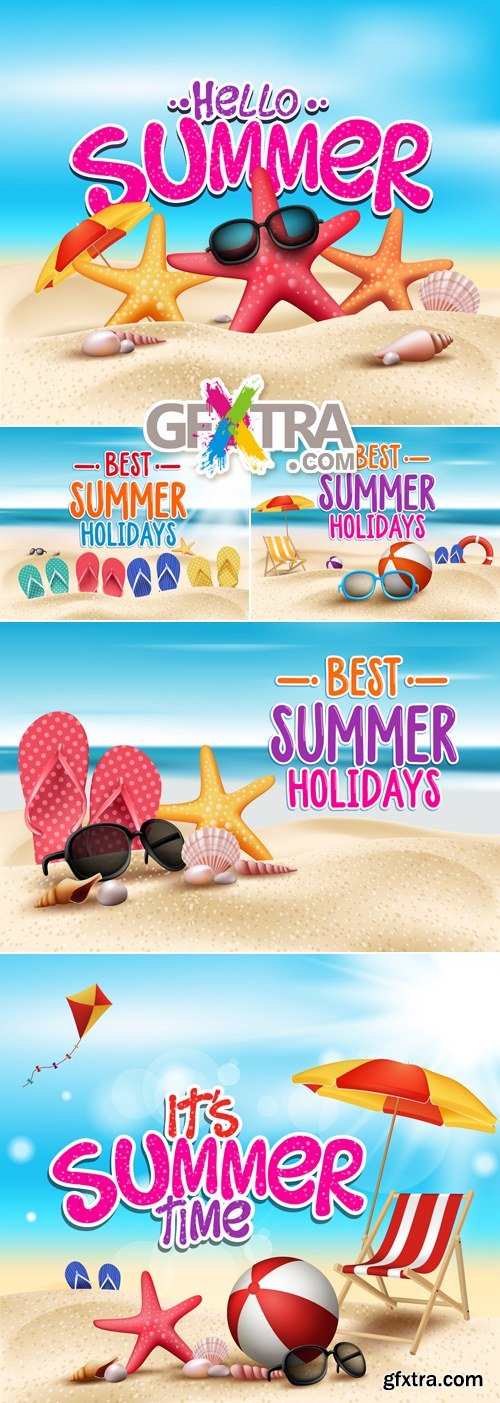 Summer Holidays Backgrounds Vector 8