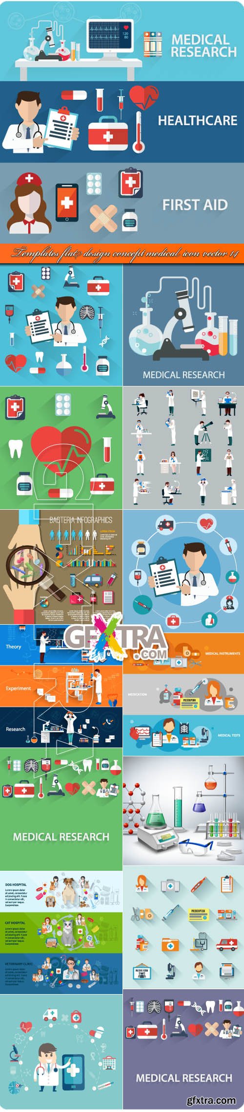 Templates flat design concept medical icon vector 14