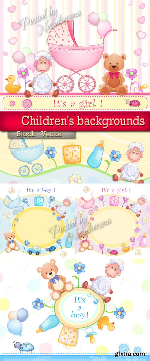 Children's backgrounds in  Vector