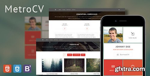 ThemeForest - MetroCV v1.0 - OnePage Resume Portfolio WordPress Theme - 10266600