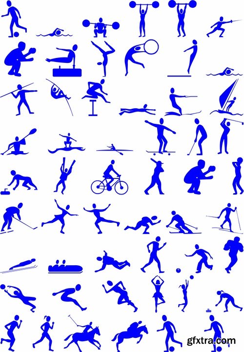 Collection of vector picture fitness exercises different sport exercise 25 Eps