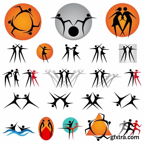 Collection of vector picture fitness exercises different sport exercise 25 Eps