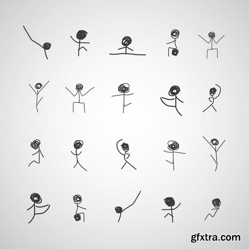 Collection of vector picture fitness exercises different sport exercise 25 Eps