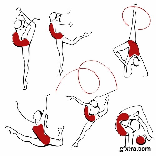 Collection of vector picture fitness exercises different sport exercise 25 Eps