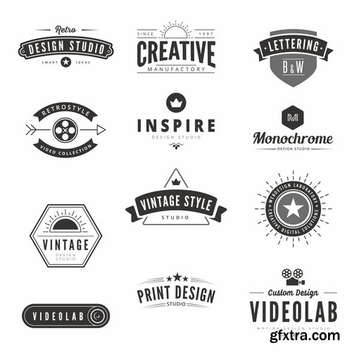 Collection of vector image calligraphic elements vintage design element #2-25 Eps