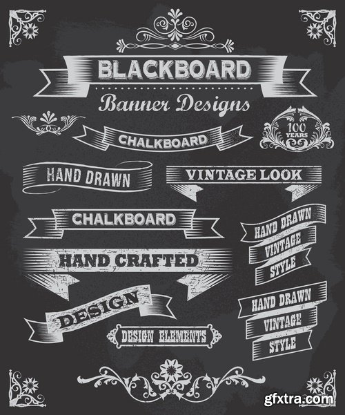 Collection of vector image calligraphic elements vintage design element #2-25 Eps