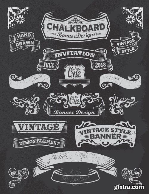 Collection of vector image calligraphic elements vintage design element #2-25 Eps