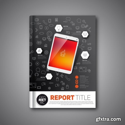 Collection of vector image brochure flyer banner #7-25 Eps