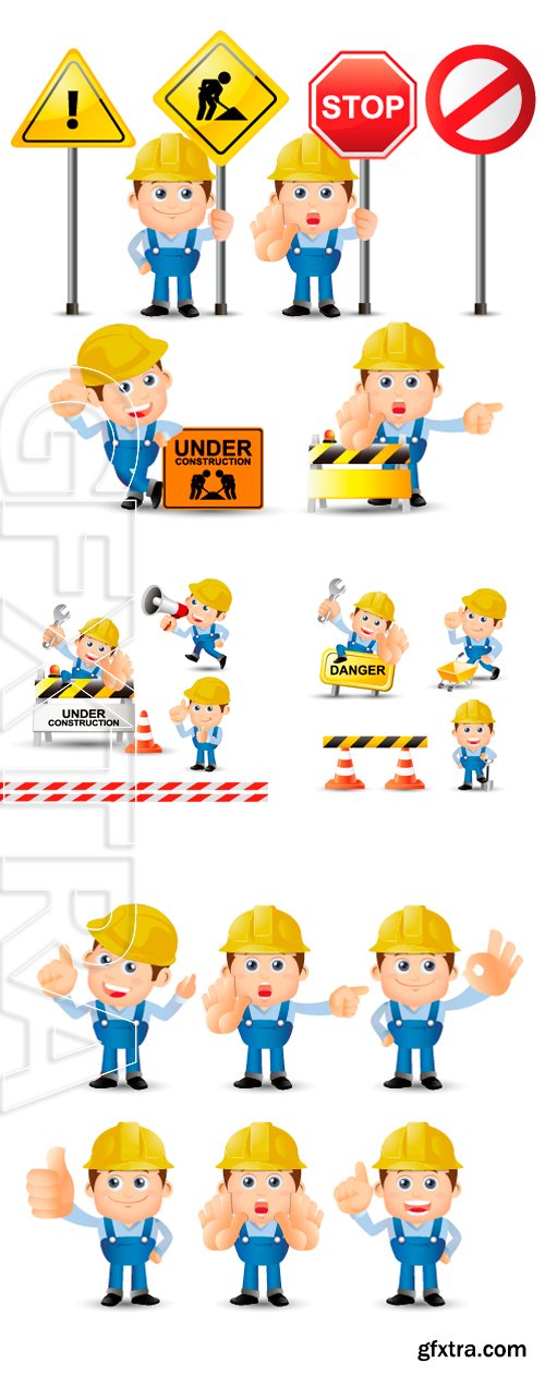 Stock Vectors - People Set - Profession - Set of builder