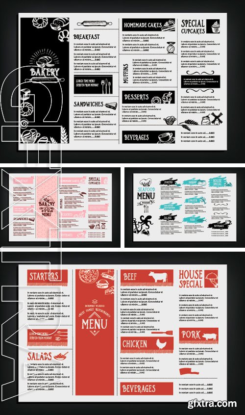 Stock Vectors - Restaurant cafe menu, template design. Food flyer