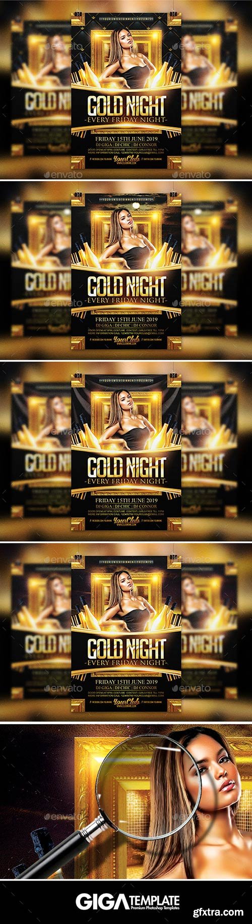 GraphicRiver - Gold Night | Fridayz Luxury Flyer PSD Template 11265160