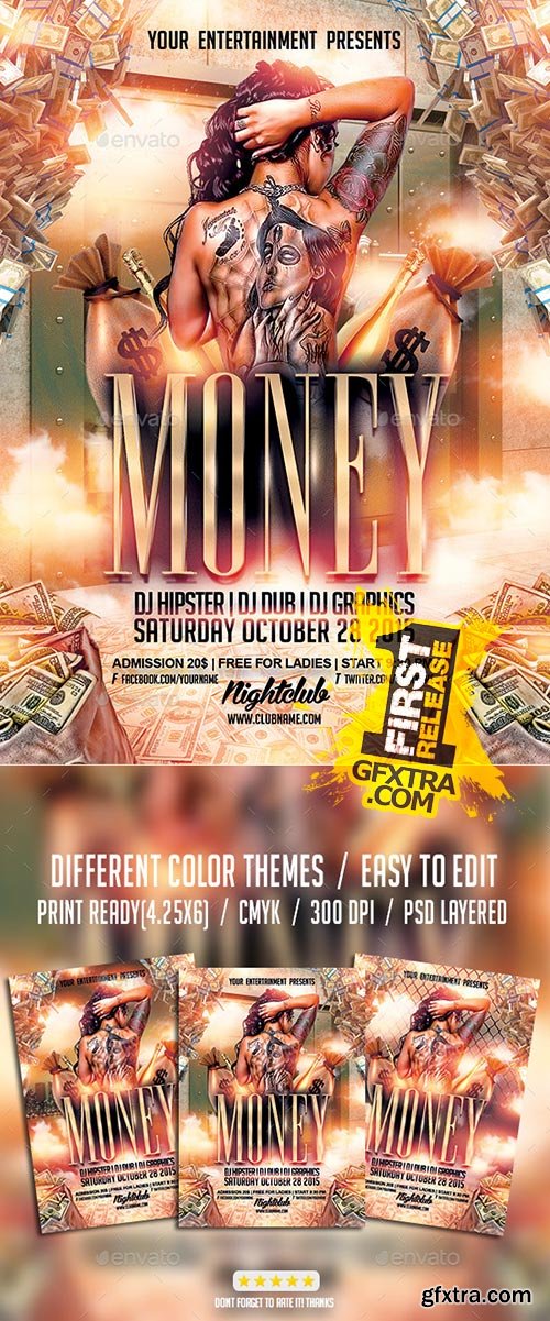 GraphicRiver - Cash Money Party | Flyer PSD Template 10033750