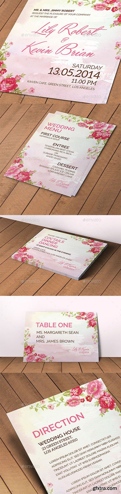 GraphicRiver Flower Wedding Invitation Pack 11254563