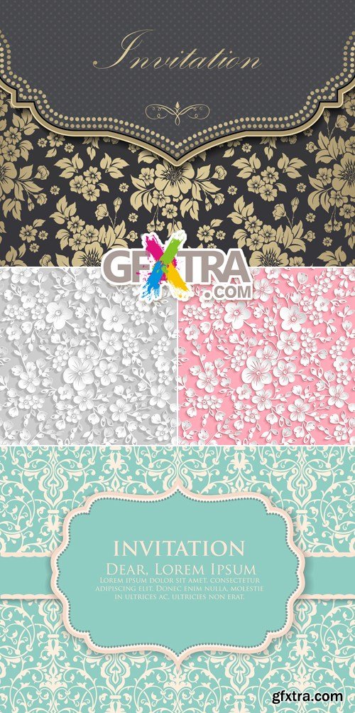 Vintage Floral Backgrounds Vector 8