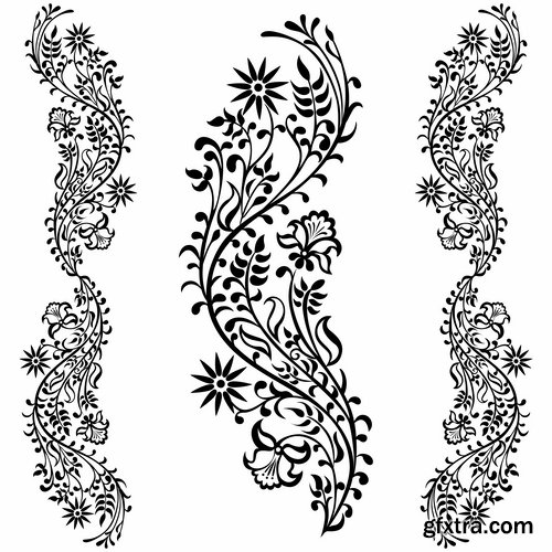 Collection of vector image calligraphic elements design elements frame frame monogram #2-25 Eps