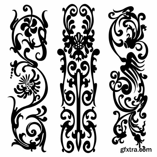 Collection of vector image calligraphic elements design elements frame frame monogram #2-25 Eps