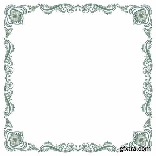 Collection of vector image calligraphic elements design elements frame frame monogram #2-25 Eps