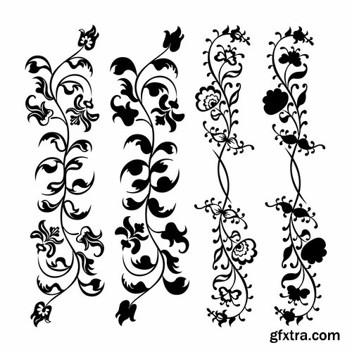 Collection of vector image calligraphic elements design elements frame frame monogram #2-25 Eps