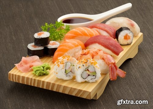 Collection of of sushi with wasabi sauce seasoning spice 25 HQ Jpeg