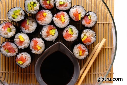 Collection of of sushi with wasabi sauce seasoning spice 25 HQ Jpeg