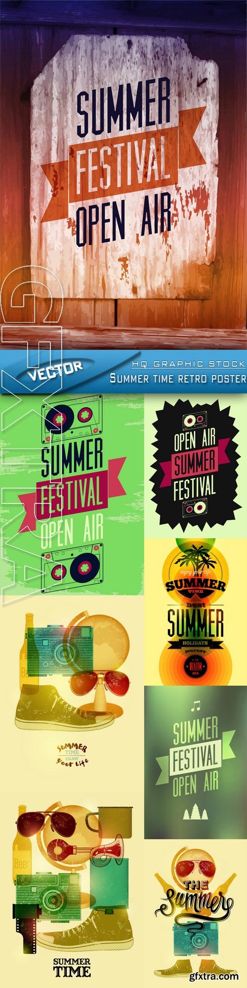 Stock Vector - Summer time retro poster