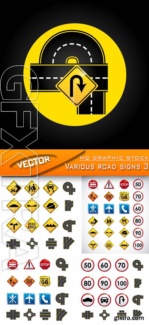 Stock Vector - Various road signs 3