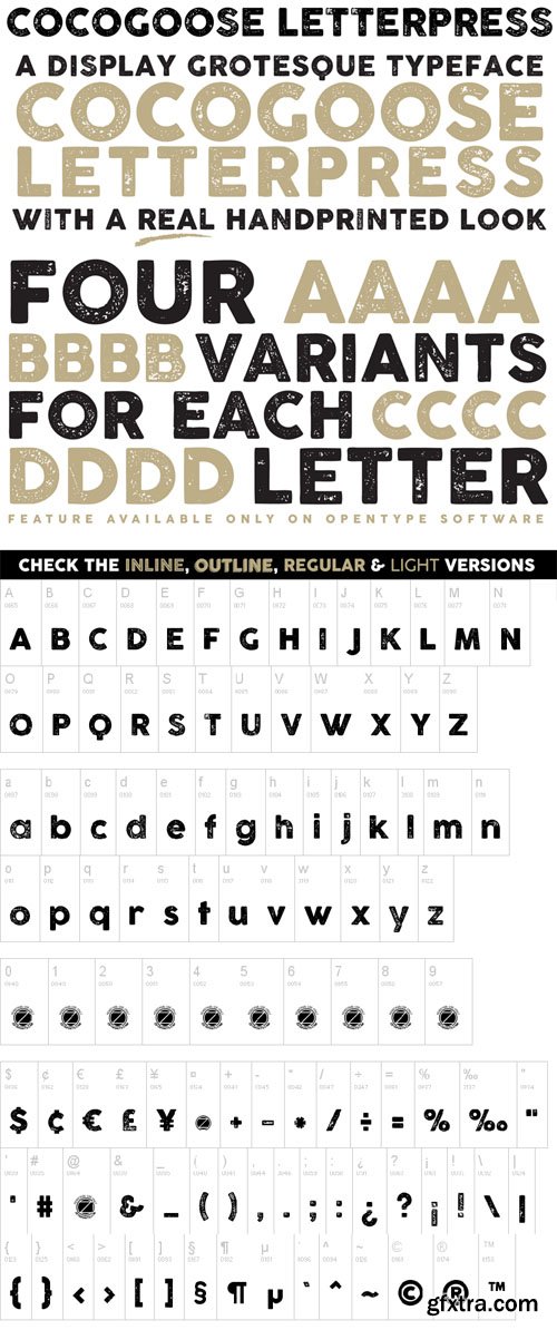 Cocogoose Letterpress Typeface Display Font