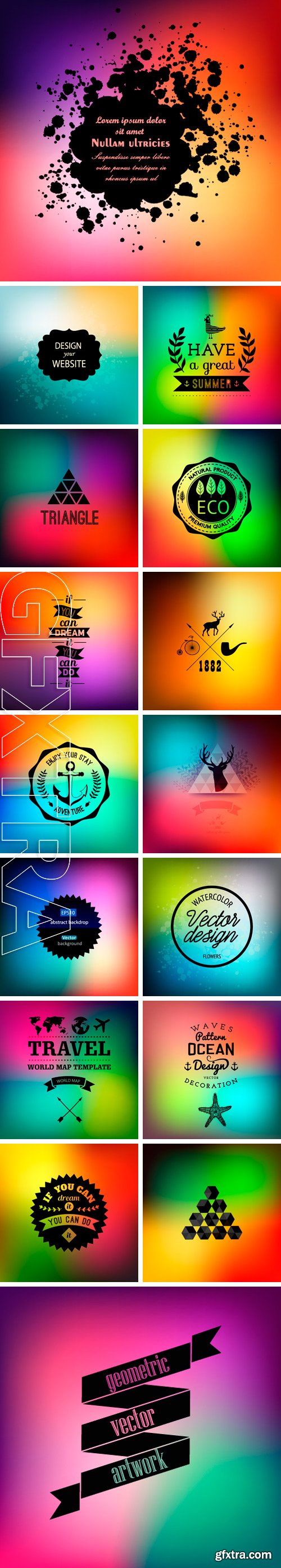 Stock Vectors - Vector unfocused background. Blurred image with logo icons for business design