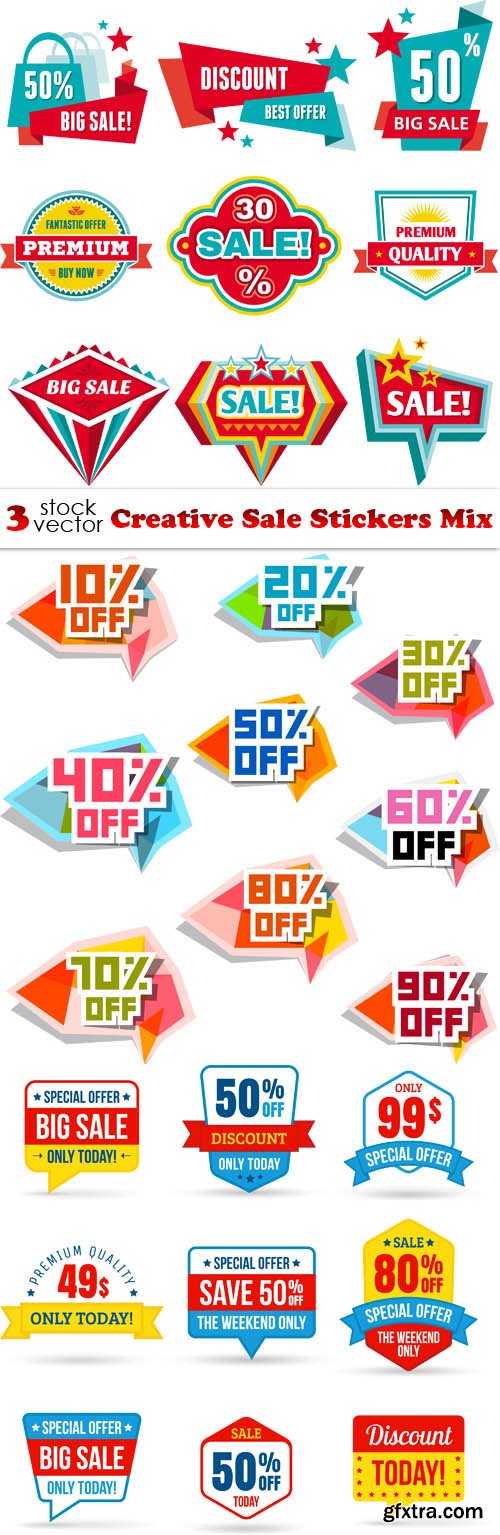 Vectors - Creative Sale Stickers Mix