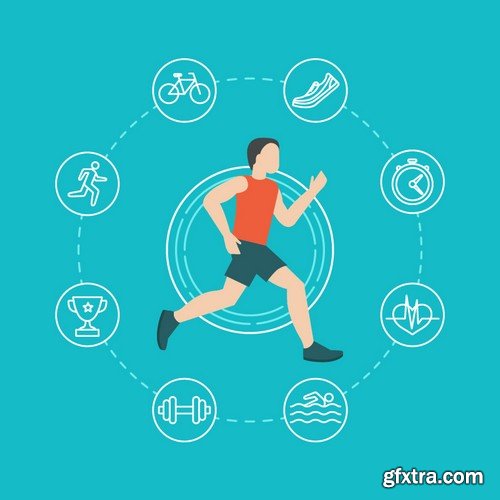 Stock Vectors - Fitness infographics 4, 25xEPS