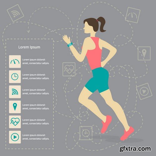 Stock Vectors - Fitness infographics 4, 25xEPS