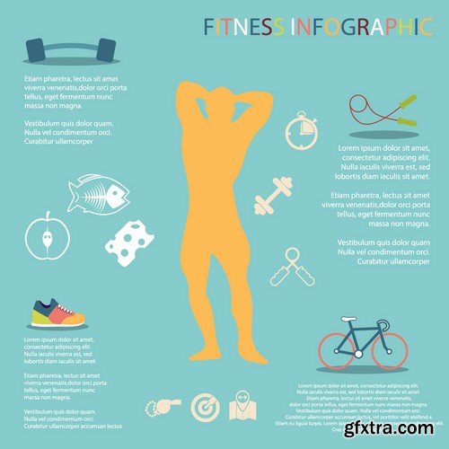 Stock Vectors - Fitness infographics 4, 25xEPS