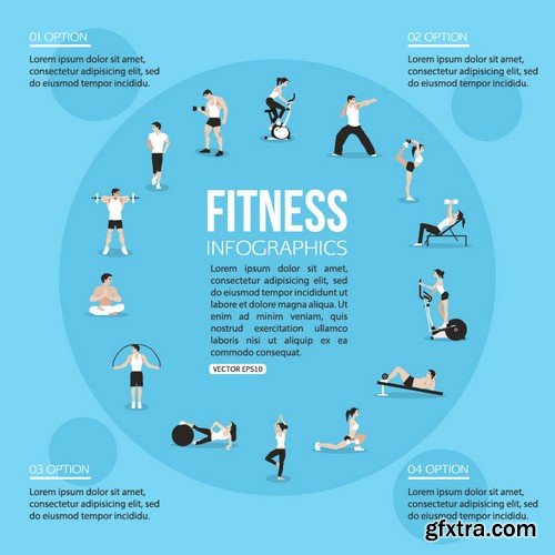 Stock Vectors - Fitness infographics 4, 25xEPS