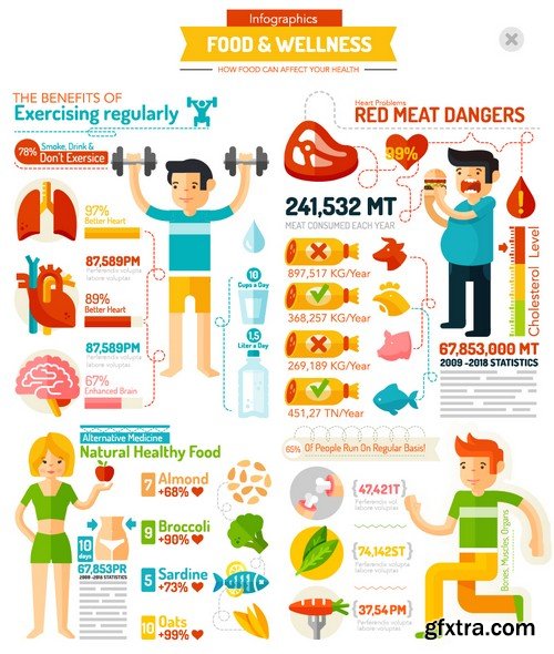 Stock Vectors - Fitness infographics 4, 25xEPS