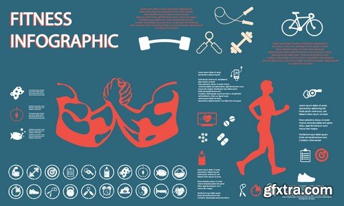 Stock Vectors - Fitness infographics 4, 25xEPS