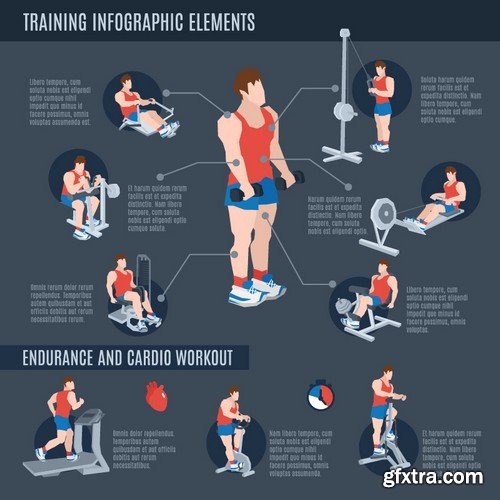 Stock Vectors - Fitness infographics 4, 25xEPS