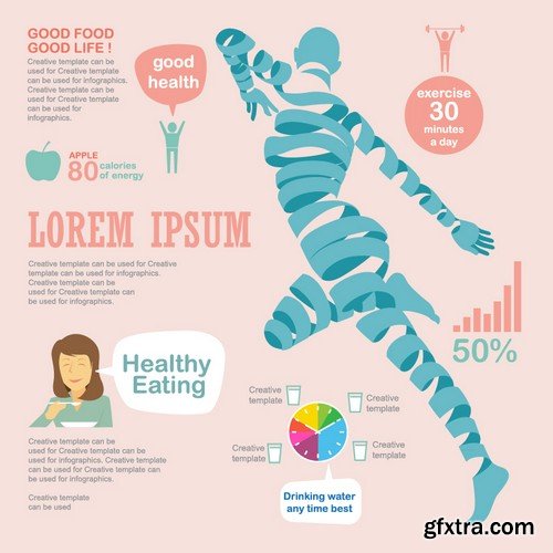 Stock Vectors - Fitness infographics 4, 25xEPS