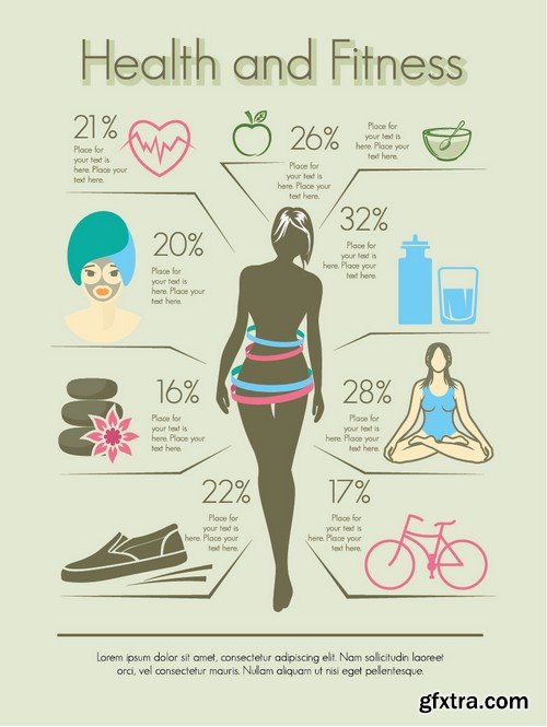 Stock Vectors - Fitness infographics 4, 25xEPS