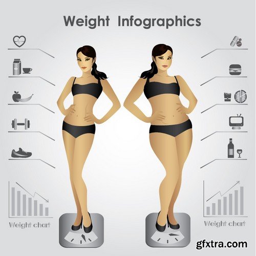 Stock Vectors - Fitness infographics 4, 25xEPS