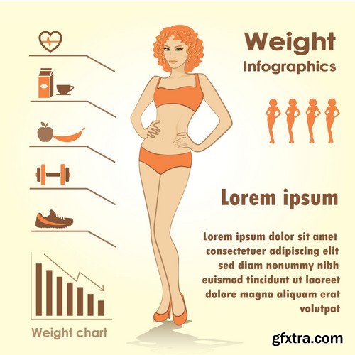 Stock Vectors - Fitness infographics 4, 25xEPS