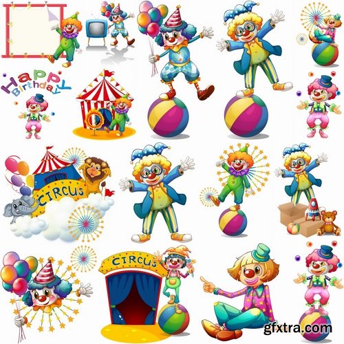 Collection of vector image clown circus celebration laughter smile 25 HQ Jpeg