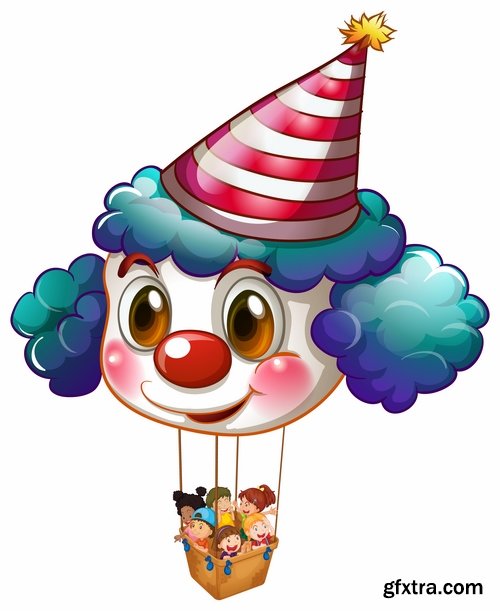 Collection of vector image clown circus celebration laughter smile 25 HQ Jpeg