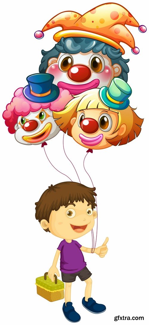 Collection of vector image clown circus celebration laughter smile 25 HQ Jpeg