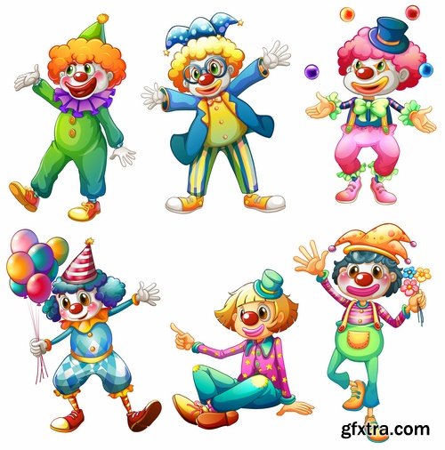 Collection of vector image clown circus celebration laughter smile 25 HQ Jpeg